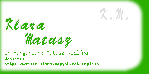 klara matusz business card